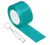 YELARXI Finish Line Satin Ribbon, Double-Faced Polyester Fabric Ribbon with Whistle Fitting for(Athletics- Running Race- Cutting Ceremony-Gift Wrapping) 2 Inchx24 Yard& Peacock Blue