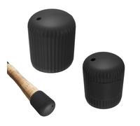 YELARXI Fishing Rod Butt Cushion, Cap End Pole Seat Cushions Protector 2 Pack & 2 Size & Silicone & Black - Fitting for (Outdoor/Fishing/Hiking/Camp/Chair Legs)
