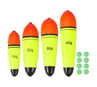 YELARXI Fishing Slip Bobbers, EVA Foam Bobbers Slip Floats with Fish Beads, 0.4/0.7/1.1/1.4 Oz Floatage Fit for Perch Carp Bass Fishing Corks Saltwater Freshwater (4 Pack, Red/Yellow)