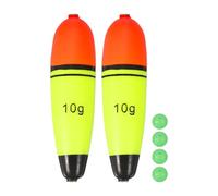 YELARXI Fishing Slip Bobbers, EVA Foam Bobbers Slip Floats with Fish Beads, 0.4 Oz Floatage Fit for Perch Carp Bass Fishing Corks Saltwater Freshwater (2 Pack, Red/Yellow)