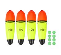 YELARXI Fishing Slip Bobbers, EVA Foam Bobbers Slip Floats with Fish Beads, 0.4 Oz Floatage Fit for Perch Carp Bass Fishing Corks Saltwater Freshwater (4 Pack, Red/Yellow)