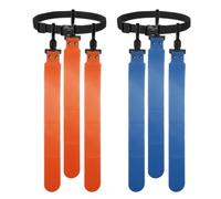 YELARXI Flag Football Set, Adjustable Flag Football Belt with 1 Belt and 3 Flags Easy Tear Away for Men Women Players Training Competition (2 Pack, Orange Red/Sky Blue)