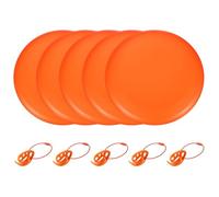 YELARXI Flying Disc, Sports Flying Disc 10.7 Inch & 175g & 5 Pack & Plastic & Orange with Carry Ring - Fitting for (Outdoor/Beach/Camping/Park/Pet/Pro/Beginners)