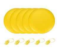 YELARXI Flying Disc, Sports Flying Disc 10.7 Inch & 175g & 5 Pack & Plastic & Yellow with Carry Ring - Fitting for (Outdoor/Beach/Camping/Park/Pet/Pro/Beginners)
