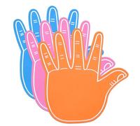YELARXI Giant Foam Hand, High Five Foam Finger Pompom 16.9 x 15.6 & 3 Pcs & EVA & Blue-Pink-Orange- Fitting for (Cheerleading /Sports/Events/Games/Business/Party/Celebration)