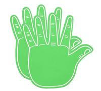 YELARXI Giant Foam Hand, High Five Foam Finger Pompom 16.9 x 15.6 & 3 Pcs & EVA & Green- Fitting for (Cheerleading /Sports/Events/Games/Business/Party/Celebration)