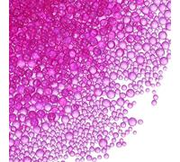 YELARXI Glass Bubble Beads, Tiny Iridescent Beads No Hole Mini Glass Bubble - Fitting for (DIY Crafting - Nail Art - Jewelry Making) 1-3mm &50g & Hot Pink