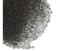 YELARXI Glass Bubble Beads, Tiny Iridescent Beads No Hole Mini Glass Bubble - Fitting for (DIY Crafting - Nail Art - Jewelry Making) 1-3mm &50g & Gray