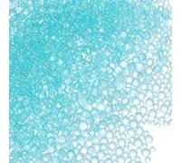 YELARXI Glass Bubble Beads, Tiny Iridescent Beads No Hole Mini Glass Bubble - Fitting for (DIY Crafting - Nail Art - Jewelry Making) 1-3mm &50g & Navy Blue