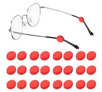 YELARXI Glasses Ear Grip, Eye Glasses Silicone Ear Grippers Eyeglasses Holder Anti-Slip Oval Grip Hooks - Fitting for(Spectacle - Temple - Retainer - Tightener) 12Pair & Red