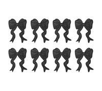 YELARXI Glitter Bow Iron on Patches Sequin Sew on Bows Embroidered Applique Fit for Women Clothes Jackets Hats Backpacks (8 Pack, Black)