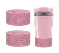 YELARXI Glitter Silicone Boot, Diamond Protective Boots Shining Anti Slip Cup Protector with 2.91"-2.95" Bottom - Fitting for (Stanley Tumbler Water Bottle) 2 Pack & 30-40oz & Dark Pink