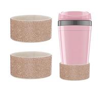 YELARXI Glitter Silicone Boot, Diamond Protective Boots Shining Anti Slip Cup Protector with 2.91"-2.95" Bottom - Fitting for (Stanley Tumbler Water Bottle) 2 Pack & 30-40oz & Gold