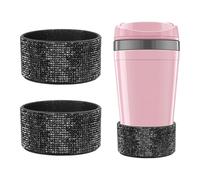 YELARXI Glitter Silicone Boot, Diamond Protective Boots Shining Anti Slip Cup Protector with 2.91"-2.95" Bottom - Fitting for (Stanley Tumbler Water Bottle) 2 Pack & 30-40oz & Black