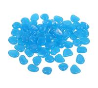 YELARXI Glow in the Dark Stones, Luminous Pebbles Stones Glowing Rocks Decorative Light Up Pebbles 200 Pcs & Dark Blue -Fitting for (Fish Tank/Outdoor Garden Decor/Yard/Walkway)