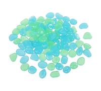 YELARXI Glow in the Dark Stones, Luminous Pebbles Stones Glowing Rocks Decorative Light Up Pebbles 60 Pcs & Light Blue/Cyan -Fitting for (Fish Tank/Outdoor Garden Decor/Yard/Walkway)