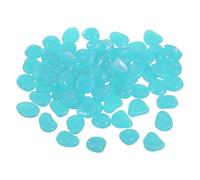 YELARXI Glow in the Dark Stones, Luminous Pebbles Stones Glowing Rocks Decorative Light Up Pebbles 60 Pcs & Light Blue -Fitting for (Fish Tank/Outdoor Garden Decor/Yard/Walkway)