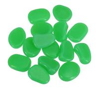 YELARXI Glow in the Dark Stones, Luminous Resin Pebbles Stones Glowing Rocks Decorative Light Up Pebbles Fitting for (Fish Tank/Outdoor Garden Decor/Yard/Walkway) 15 Pcs & Cyan