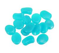 YELARXI Glow in the Dark Stones, Luminous Resin Pebbles Stones Glowing Rocks Decorative Light Up Pebbles Fitting for (Fish Tank/Outdoor Garden Decor/Yard/Walkway) 15 Pcs & Light Blue