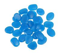 YELARXI Glow in the Dark Stones, Luminous Resin Pebbles Stones Glowing Rocks Decorative Light Up Pebbles Fitting for (Fish Tank/Outdoor Garden Decor/Yard/Walkway) 30 Pcs & Blue