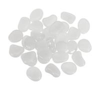 YELARXI Glow in the Dark Stones, Luminous Resin Pebbles Stones Glowing Rocks Decorative Light Up Pebbles Fitting for (Fish Tank/Outdoor Garden Decor/Yard/Walkway) 30 Pcs & White
