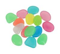 YELARXI Glow in the Dark Stones, Luminous Resin Pebbles Stones Glowing Rocks Decorative Light Up Pebbles Fitting for (Fish Tank/Outdoor Garden Decor/Yard/Walkway) 15 Pcs & Multicolor