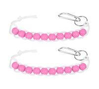 YELARXI Golf Beads Counter, Golf Ball Beads Bracelet Count Stroke Score Acrylic Sports Keeper Putting with Hook 2 Pcs & Light Rose Red -Fitting for (Golfer/Training/Practice/Competition)