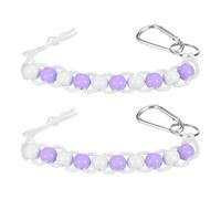 YELARXI Golf Beads Counter, Golf Ball Beads Bracelet Count Stroke Score Acrylic Sports Keeper Putting with Hook 2 Pcs & Light Purple 5/ White 5 -Fitting for (Golfer/Training/Practice)