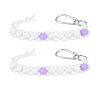 YELARXI Golf Beads Counter, Golf Ball Beads Bracelet Count Stroke Score Acrylic Sports Keeper Putting with Hook 2 Pcs & Light Purple 2/ White 8 -Fitting for (Golfer/Training/Practice)