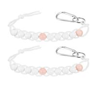 YELARXI Golf Beads Counter, Golf Ball Beads Bracelet Count Stroke Score Acrylic Sports Keeper Putting with Hook 2 Pcs & Light Peach 2/ White 8 -Fitting for (Golfer/Training/Practice)