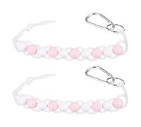 YELARXI Golf Beads Counter, Golf Ball Beads Bracelet Count Stroke Score Acrylic Sports Keeper Putting with Hook 2 Pcs & Light Pink 5/ White 5 -Fitting for (Golfer/Training/Practice)
