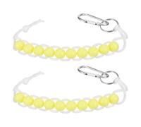 YELARXI Golf Beads Counter, Golf Ball Beads Bracelet Count Stroke Score Acrylic Sports Keeper Putting with Hook 2 Pcs & Light Yellow -Fitting for (Golfer/Training/Practice/Competition)