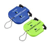 YELARXI Golf Score Indicator, 2 Player Stroke Counter Clicker Portable Handy Count Shot Keeper with Key Chain 2 Pcs & Blue/Green -Fitting for (Golfer/Training/Practice/Competition/Games)