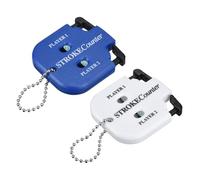 YELARXI Golf Score Indicator, 2 Player Stroke Counter Clicker Portable Handy Count Shot Keeper with Key Chain 2 Pcs & Blue/White -Fitting for (Golfer/Training/Practice/Competition/Games)