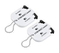 YELARXI Golf Score Indicator, 2 Player Stroke Counter Clicker Portable Handy Count Shot Keeper with Key Chain 2 Pcs & White -Fitting for (Golfer/Training/Practice/Competition/Games)