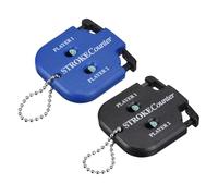 YELARXI Golf Score Indicator, 2 Player Stroke Counter Clicker Portable Handy Count Shot Keeper with Key Chain 2 Pcs & Black/Blue -Fitting for (Golfer/Training/Practice/Competition/Games)