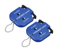 YELARXI Golf Score Indicator, 2 Player Stroke Counter Clicker Portable Handy Count Shot Keeper with Key Chain 2 Pcs & Blue -Fitting for (Golfer/Training/Practice/Competition/Games)