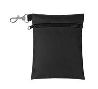 YELARXI Golf Tee Pouch, Zipper Golf Ball Bag 6.7 x 5 in with Metal Lobster Claw Clip Storage Bag Waterproof - Fit for (Tees Balls/Valuables Holder/Men Women Golf Gift) Black