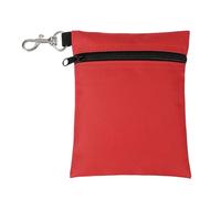 YELARXI Golf Tee Pouch, Zipper Golf Ball Bag 6.7 x 5 in with Metal Lobster Claw Clip Storage Bag Waterproof - Fit for (Tees Balls/Valuables Holder/Men Women Golf Gift) Red