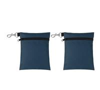 YELARXI Golf Tee Pouch, Zipper Golf Ball Bag 6.7 x 5 in with Metal Lobster Claw Clip Storage Bag Waterproof - Fit for (Tees Balls/Valuables Holder/Men Women Golf Gift) 2Pcs & Navy Blue