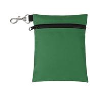 YELARXI Golf Tee Pouch, Zipper Golf Ball Bag 6.7 x 5 in with Metal Lobster Claw Clip Storage Bag Waterproof - Fit for (Tees Balls/Valuables Holder/Men Women Golf Gift) 2Pcs & Green