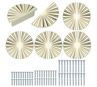 YELARXI Half Moon Cabinet Pulls Zinc Alloy Drawer Pulls Cabinet Handles Knobs with Screws, 2.5 Inch Hole Center Fit for Cabinets Drawers Wardrobes - Semicircle (10 Pack, Gold Tone)