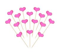 YELARXI Heart Cupcake Toppers Love Heart Cake Toppers Mini Cupcake Picks, Fit for Wedding Engagement Birthday Party Cake Decorations (50 Pack, Purple)