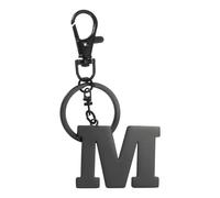YELARXI Initial Letter Keychain, Alphabet M Keychain Cute - Fitting for (Handbag - Backpack - Car Key Bag - Keyring - Gift - Women & Men) 3.15 Inch & Stainless Steel & Black
