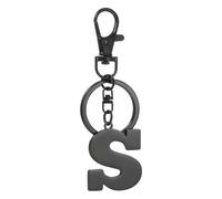 YELARXI Initial Letter Keychain, Alphabet S Keychain Cute - Fitting for (Handbag - Backpack - Car Key Bag - Keyring - Gift - Women & Men) 3.15 Inch & Stainless Steel & Black