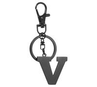 YELARXI Initial Letter Keychain, Alphabet V Keychain Cute - Fitting for (Handbag - Backpack - Car Key Bag - Keyring - Gift - Women & Men) 3.15 Inch & Stainless Steel & Black