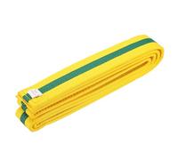 YELARXI Karate Belt, Martial Arts Ranking Belts Solid Cotton Double-Layered Core Long Soft Uniform Training Equipment Fitting for (Taekwondo/Karate/Judo/Competition) 6.6 ft & Yellow/Green