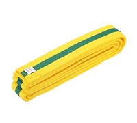 YELARXI Karate Belt, Martial Arts Ranking Belts Solid Cotton Double-Layered Core Long Soft Uniform Training Equipment Fitting for (Taekwondo/Karate/Judo/Competition) 5.9 ft & Yellow/Green