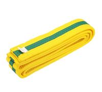 YELARXI Karate Belt, Martial Arts Ranking Belts Solid Cotton Double-Layered Core Long Soft Uniform Training Equipment Fitting for (Taekwondo/Karate/Judo/Competition) 5.2 ft & Yellow/Green