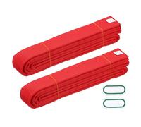 YELARXI Karate Belt, Martial Arts Ranking Belts with Name Tag Solid Cotton Double-Layered Core Long Soft Uniform Training Equipment Fitting for (Taekwondo/Karate/Judo) 7.2ft&2Pcs&Red